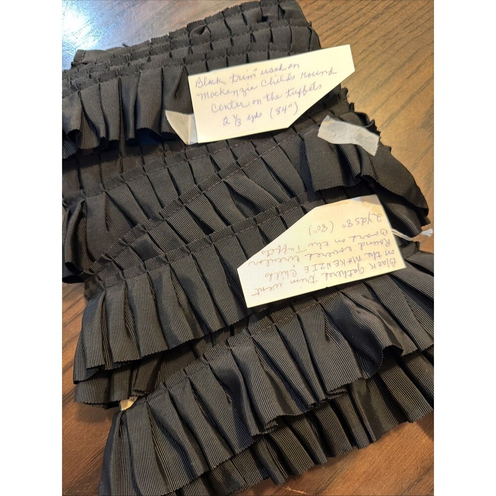 MACKENZIE-CHILDS 2β Black Grosgrain Ruffled RIBBON Trim 164" from MKC Shop